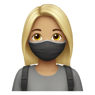 Girl with face mask sticker