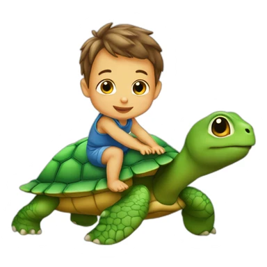 Bébé sur tortue sticker