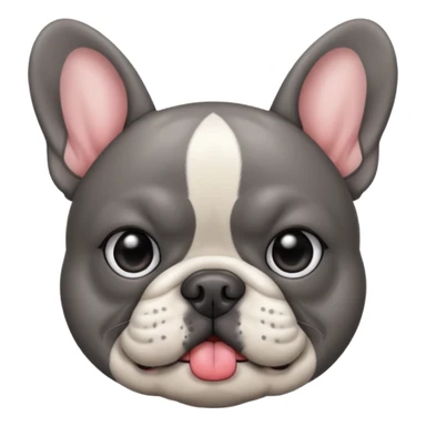 Grey French bulldog with grey eyes doing a kissy face  sticker