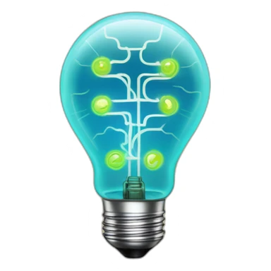 lightbulb illuminated by a circuit pattern sticker