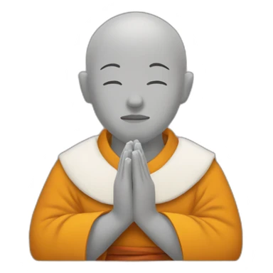 monk with two column dots on head is praying sticker