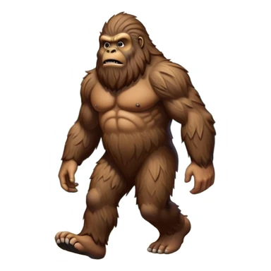 hairy bigfoot sasquatch creature walking in forest sticker