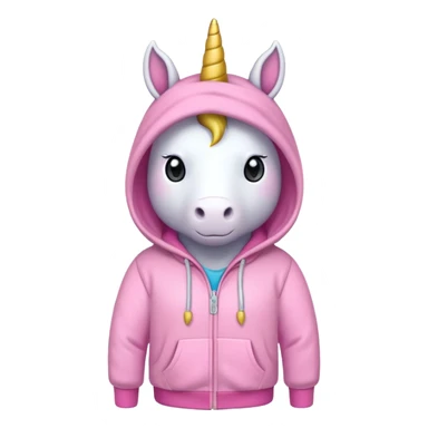 unicorn wearing a hoodie sticker