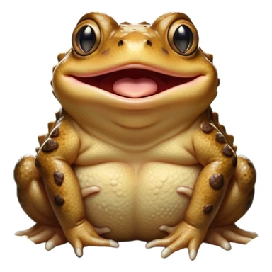 Cinematic Cute Yawning Toad Portrait Emoji, Head tilted slightly with a dramatic, wide-open yawn, showcasing a stout, textured body with drooping, warty features and sleepy, half-closed eyes, Simplified yet irresistibly adorable features, highly detailed, glowing with a soft, cozy woodland glow, high shine, relaxed yet expressive, stylized with a dash of whimsical amphibian charm, soft glowing outline, capturing the essence of a drowsy yet affectionate toad that appears ready to stretch out for a nap! sticker