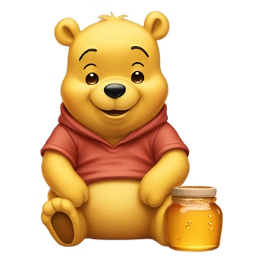Winnie the Pooh with honey pot sticker