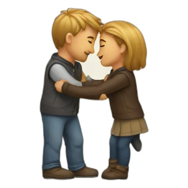 Kiss and hug sticker