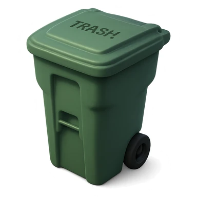 Draw a Pixar-style trash can. The view should be at a 70 degree angle from the ground. Do not use face, eye, and mouth. sticker
