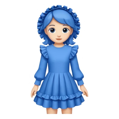 lon sleeve blue dress with ruffles sticker