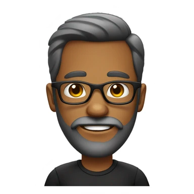 homem de barba e camisa preta e óculos sticker