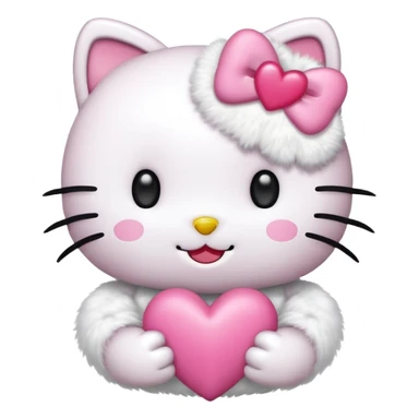 Hello kitty with a pink heart sticker