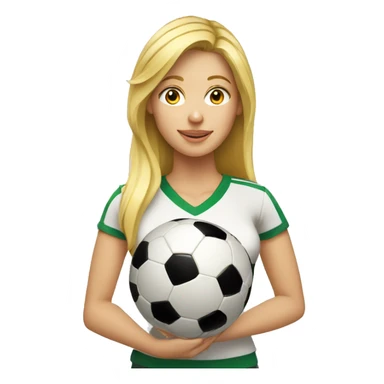blond woman holding a soccer ball in her hand sticker
