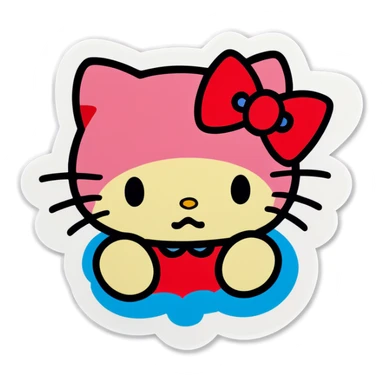 Crying hello kitty sticker