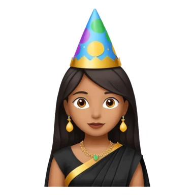Brown girl in party wear black saree  sticker