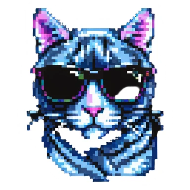 cool cat with dark sunglasses sticker