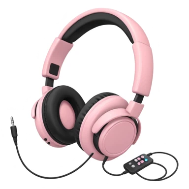 pastel pink headphone with controller  sticker