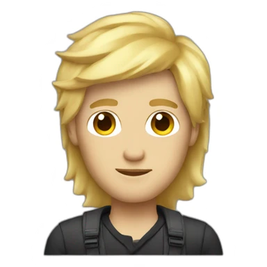 man designer with blondie hair sticker