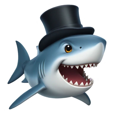 Shark wiht tophat sticker