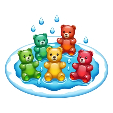 puddle with gummy bears floating in it  sticker