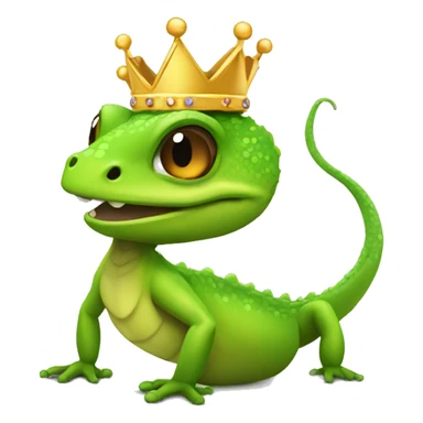 Gecko with crown sticker