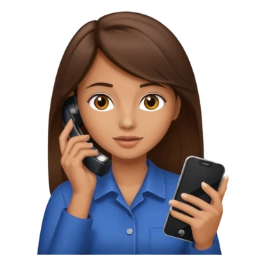 ￼ Brunette Haired Girl on the phone  sticker