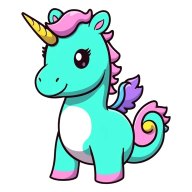 magical creature dragon or unicorn sticker