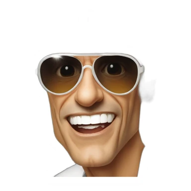 michel polnareff avec des lunettes de soleil blanches et expression de visage neutre sticker