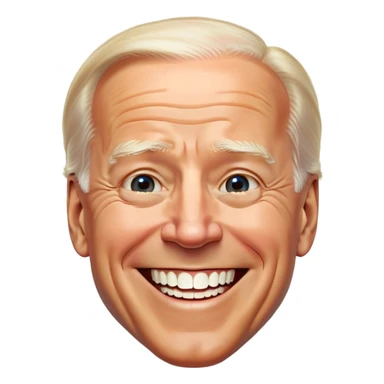 Joe Biden, grinning, teeth sticker