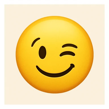 yellow emoji with a wink sticker