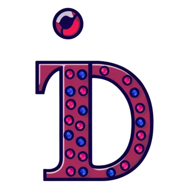 sparkling letter J with rubies and sapphires sticker