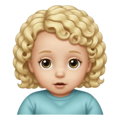 The head of a cherubic infant baby with a single curl tuff of hair and big dreamy eyes and extra long eyelashes sticker