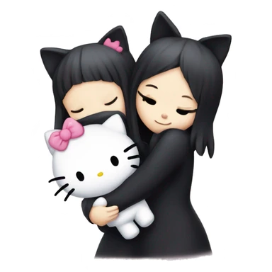 Kuromi and hello kitty hugging  sticker