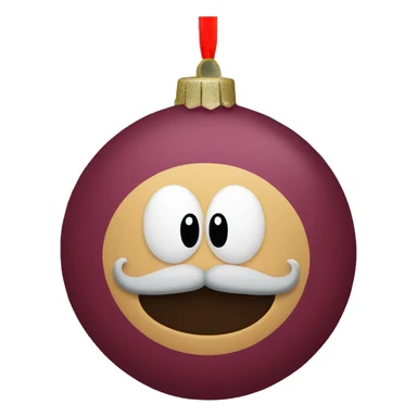 Burgundy Christmas ornament  sticker