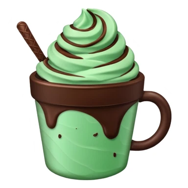 cup mint and chocolate ice cream sticker