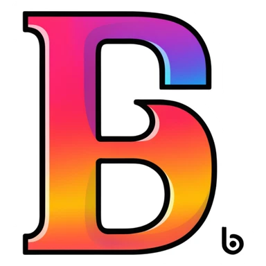 Colorful Gradient Alphabetical Letter “B” sticker