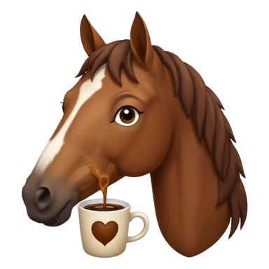 Horse drinking coffee sticker