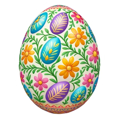 A colorful decorated Easter egg with patterns and designs sticker