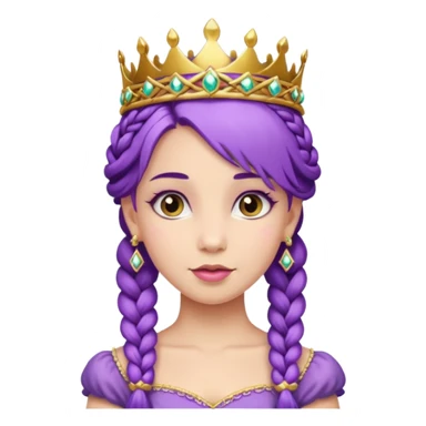 princesse with brided purple hair sticker