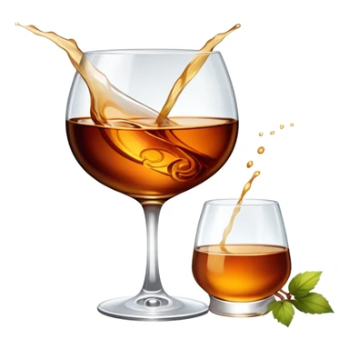 glass of cognac in a garden sticker