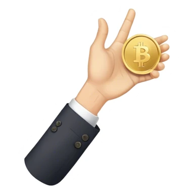 A hand with a business suit on its wrist flips a gold coin with its thumb sticker