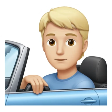 Blonde man gazing out a car sticker