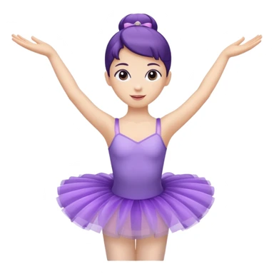 ballerina with purple tutu arms raised sticker