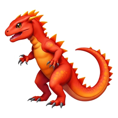 Guilmon-Salandit-Charmeleon-Fakémon-hybrid-creature (full body)  sticker