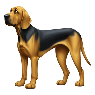Good blue and yellow standing upright begging bloodhound  sticker