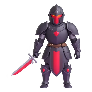 black-armored knight with glowing red eyes, mysterious and powerful sticker