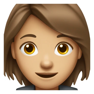 a girl with brown hair with a freindly smile who would work at analytics  sticker