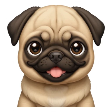 smile pug baby face sticker
