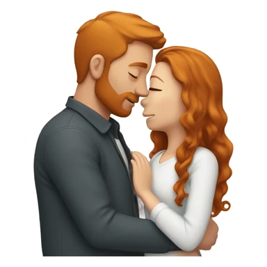 A man with ginger hair kissing a girl with brown hair sticker
