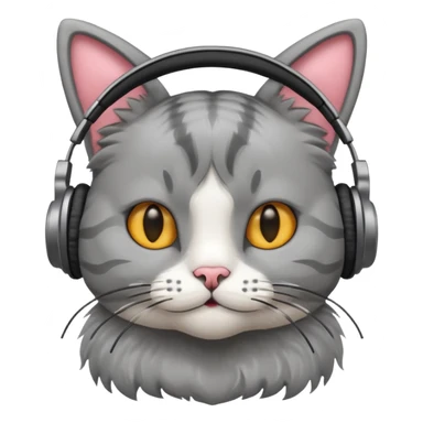 Kulaklıklı kedi sticker