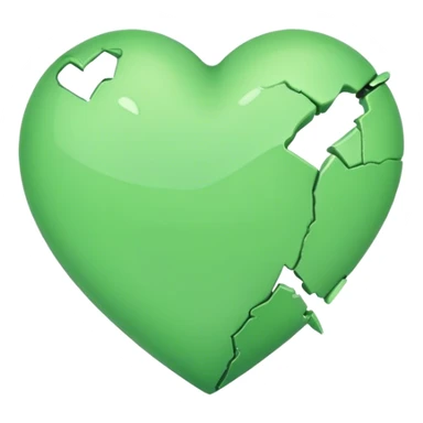 Light green heart break sticker