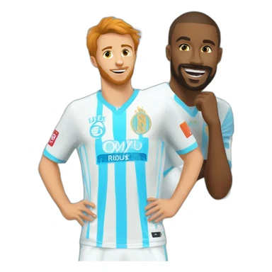 Chat roux en olympique de marseille sticker